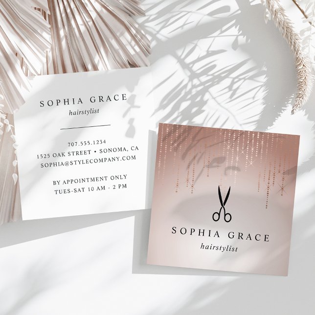  Rain Hairstylist Fyrkantigt Visitkort (Skapare uppladdad)