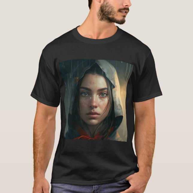 Rain hood girl t shirt (Framsida)