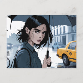 Rain i stadsmiljöns postkort vykort