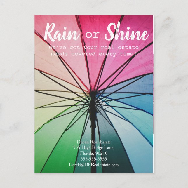 Rain-klienter refererar till försäljning i gods ma vykort (Framsida)