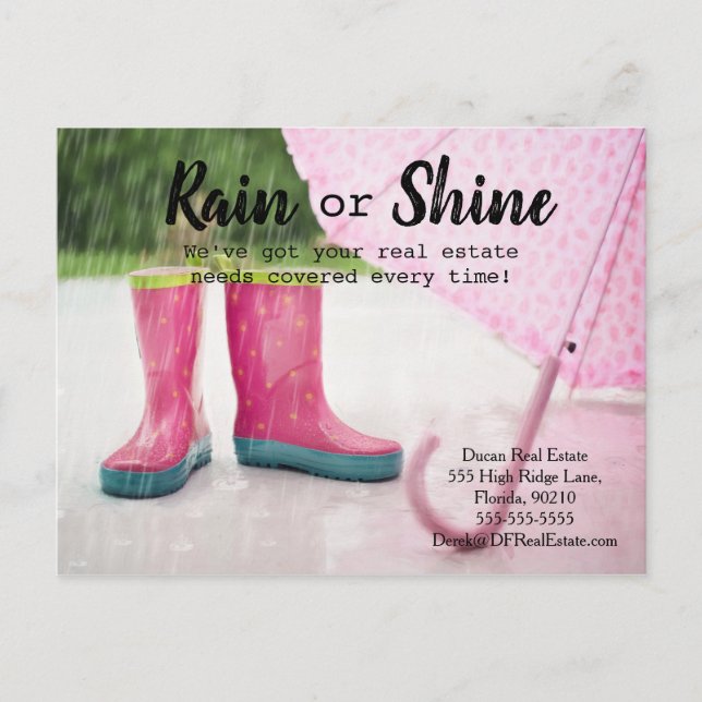 Rain-klienter refererar till försäljning i gods ma vykort (Framsida)