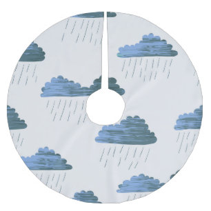 Rain Mönster: Mörk Clouds Vintage Julgransmatta Borstad Polyester