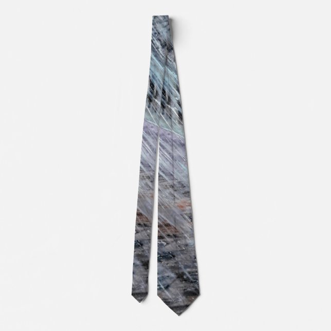Rain Neck Tie Art Design Abstrakt Modern Slips (Baksida)