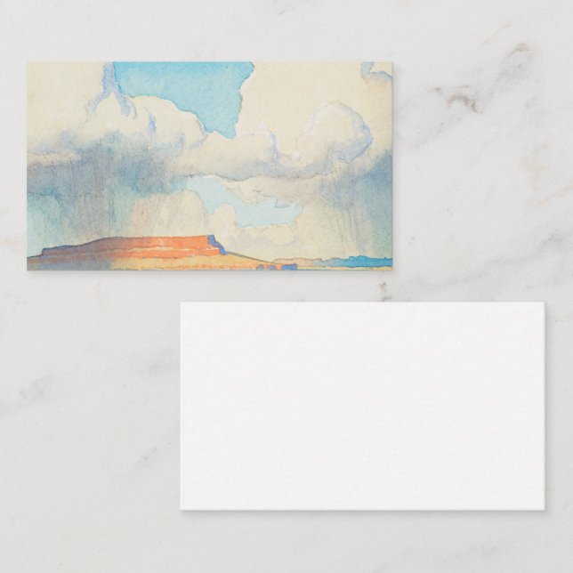 Rain on the Mesa, 1945 av Maynard Dixon Visitkort (Fram/baksida)