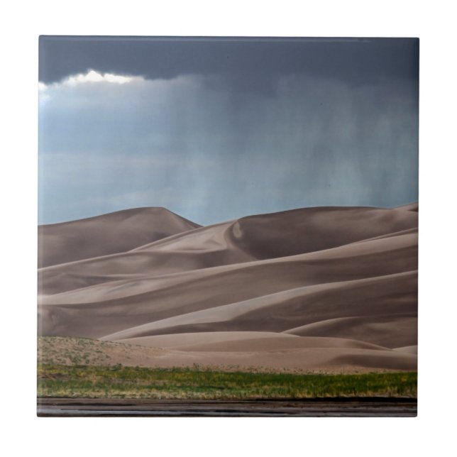Rain på Underbara Sand Dunes Kakelplatta (Framsidan)