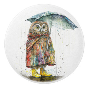 Rain Rain Go Away Ceramic Knob Knopp