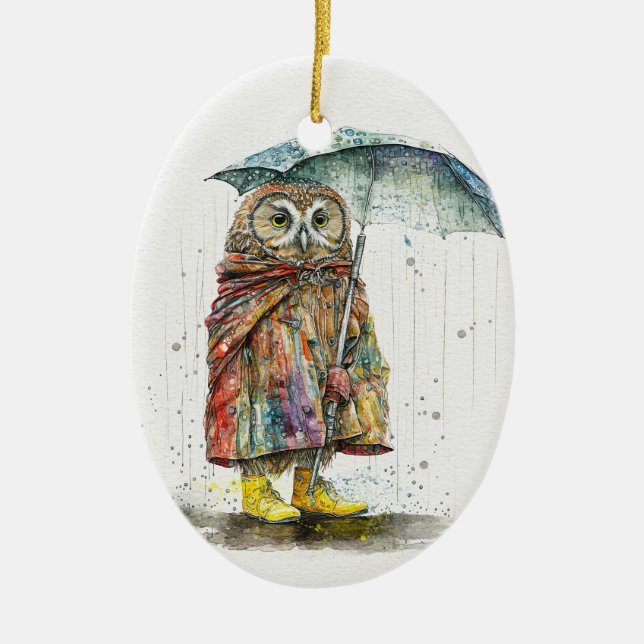 Rain Rain Go Away Ceramic Ornament (Framsidan)