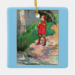 Rain, Rain, Go Away - Mor Goose Nursery Rhyme Julgransprydnad Keramik