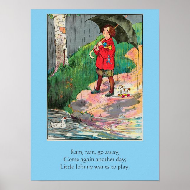 Rain, Rain, Go Away - Mor Goose Nursery Rhyme Poster (Framsidan)