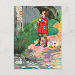 Rain, Rain, Go Away - Mor Goose Nursery Rhyme Vykort
