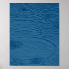 Rain Ripples (Blå Vatten Vinkara) Poster