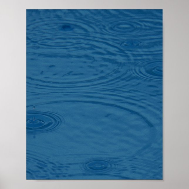 Rain Ripples (Blå Vatten Vinkara) Poster (Framsidan)
