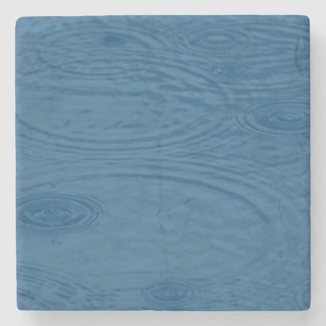 Rain Ripples (Blå Vatten Vinkara) Stenunderlägg (Framsidan)