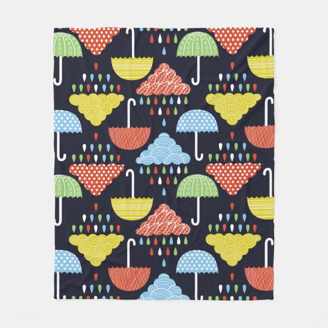 Rain seamless pattern fleecefilt (Framsidan)