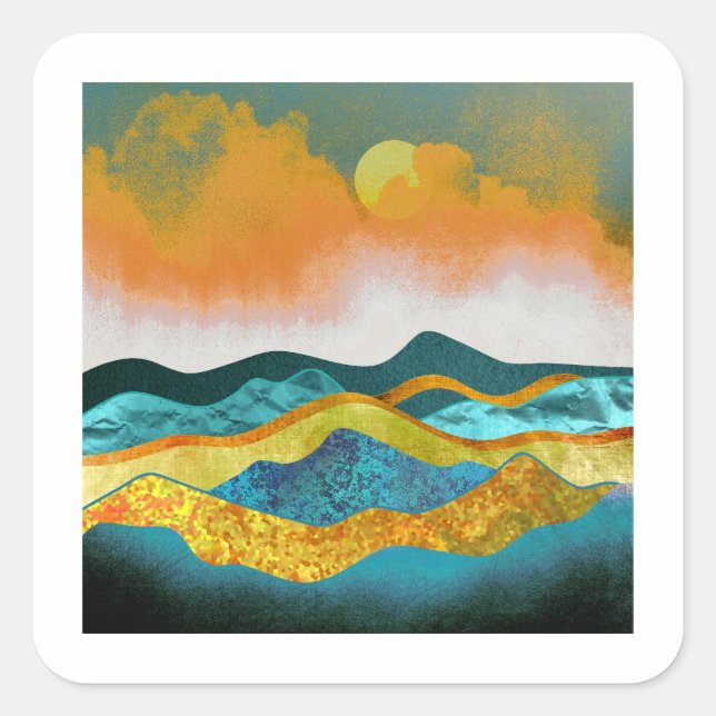 Rain Storm Fyrkantigt Klistermärke (Framsida)