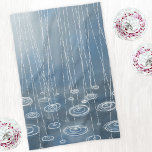 Rain Storm Kökshandduk<br><div class="desc">Väderkonst skildrar en blöt och regn stormiga dag med regn och puddlar. Originalkonst av Nic Squirrell.</div>
