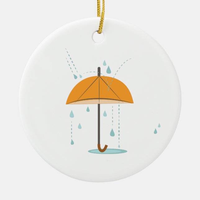 Rain Umbrella Julgransprydnad Keramik (Framsidan)