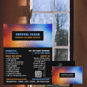 Rain Vatten, Window Cleaner, Städning Service Reklamblad