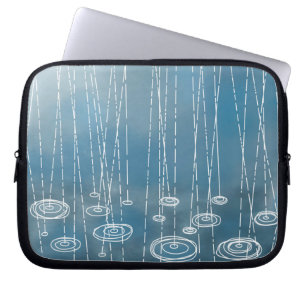 Rain Weather Blue Laptop Fodral