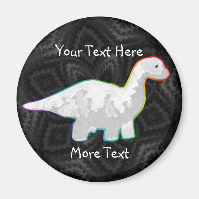 Rainboged White Dino Magnet (Framsidan)