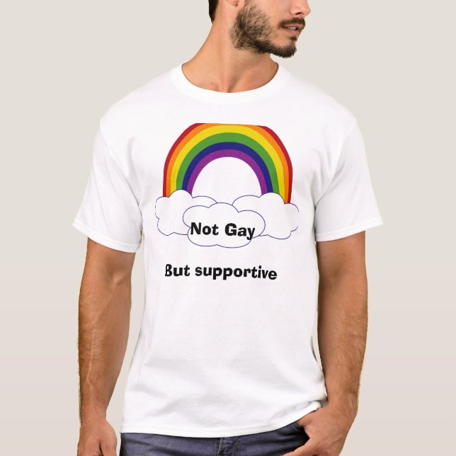 Rainbow2 inte understöda GayBut Tee Shirt (Framsida)