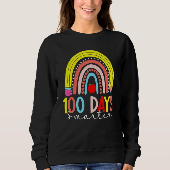 Rainbow 100 Days Smarter Happy 100 Days Of School  T Shirt (Framsida)