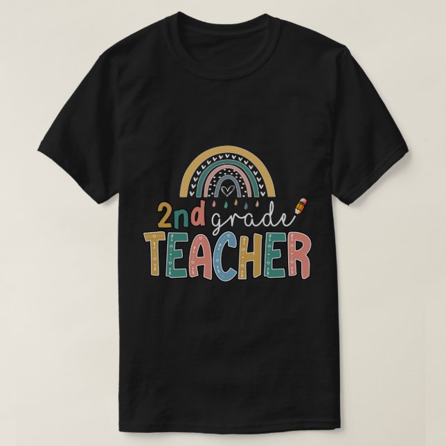 Rainbow 2Nd Klass Lacher Kinder Back to school 1 T Shirt (Design framsida)