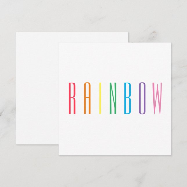 RAINBOW 5,25" Fyrkantigt platt kort (Fram/baksida)