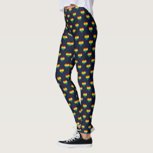 Rainbow 8 Bit Heart Mönster Leggings