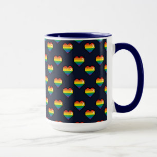 Rainbow 8 Bit Heart Mönster Mugg