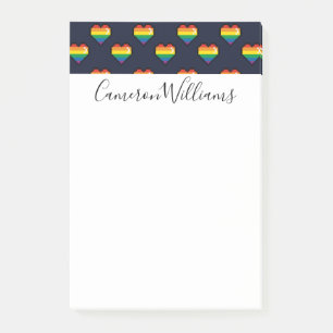 Rainbow 8 Bit Heart Mönster Post-it Block