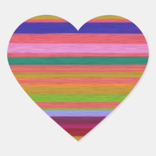 Rainbow abstrakt art rand modern hjärtformat klistermärke