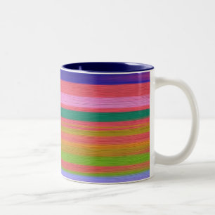 Rainbow abstrakt art rand modern Två-Tonad mugg