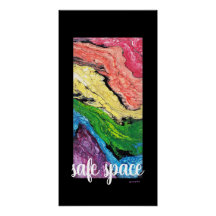"Rainbow" Abstrakt Art Säker Space Black Poster
