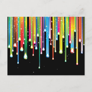 Rainbow ~ Abstrakt Färg Spectrum Rain Jewels Vykort