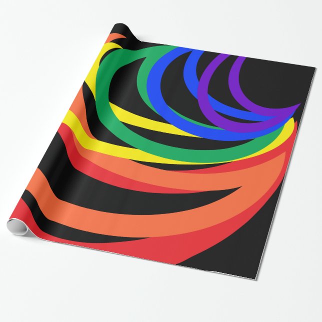 Rainbow Abstrakt Färg Wrapping Papper Presentpapper (Utrullad)
