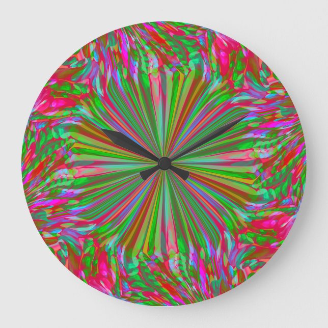 Rainbow Abstrakt Liquid Fluid Art av Heva Weva Stor Klocka (Framsida)