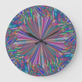 Rainbow Abstrakt Liquid Fluid Art av Heva Weva Stor Klocka