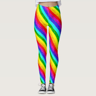 Rainbow abstrakt mönster leggings