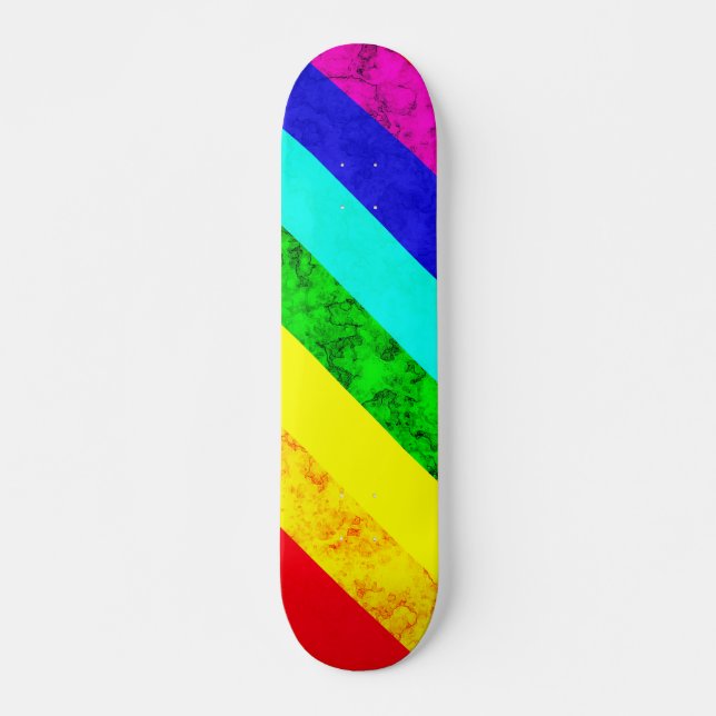 Rainbow abstrakt mönster mini skateboard bräda 18,5 cm (Framsida)