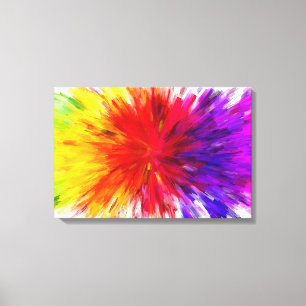 Rainbow Abstrakt Paint Stänk Stil Digital Art Canvastryck