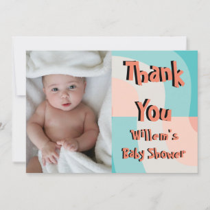 Rainbow Abstrakt Photo Baby Shower - tackkort Inbjudningar