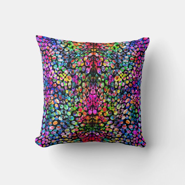 Rainbow Abstrakt Print Dekorativ kudde (Framsida)