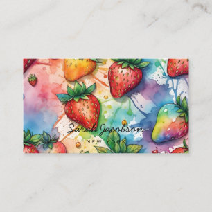 Rainbow Abstrakt Strawbär Visitkort