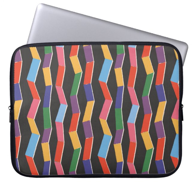 Rainbow abstrakt zig zag seamless mönster,hand pai laptop fodral (Framsidan)