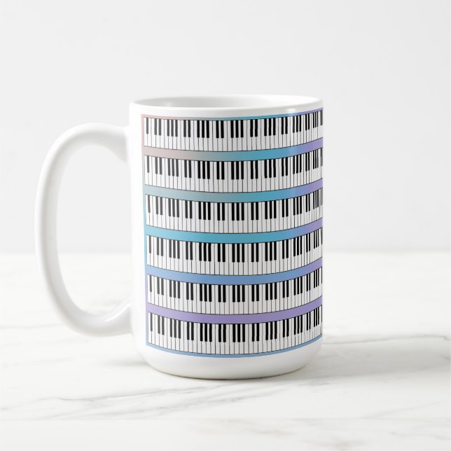 Rainbow accent piano tangentbord kaffemugg (Vänster)