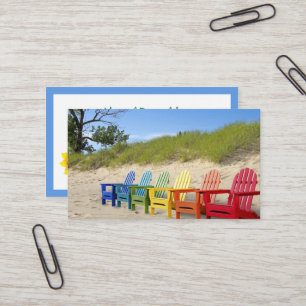 Rainbow Adirondack Beach-stolar Visitkort