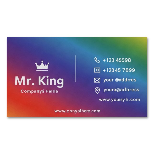 Rainbow Affärskort Magnetiska Visitkort (Framsida)