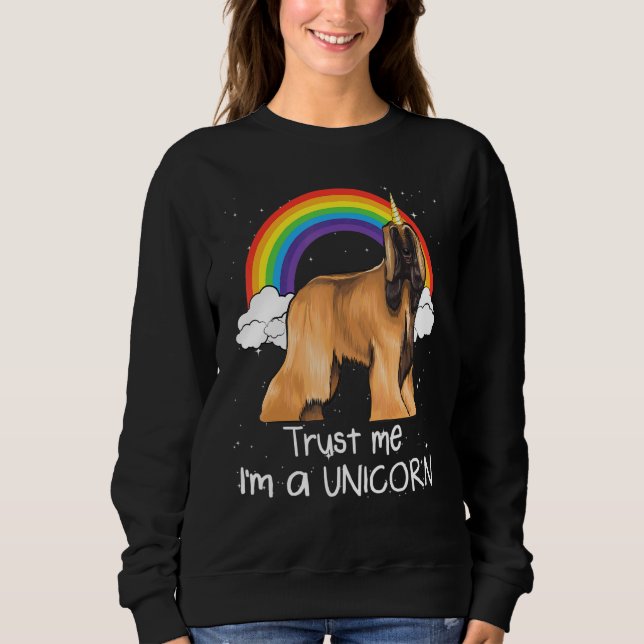 Rainbow Afghan Hound Trust Me Im A Unicorn Hund T Shirt (Framsida)