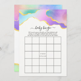 Rainbow Agate Stone Möhippa Bingo Inbjudningar